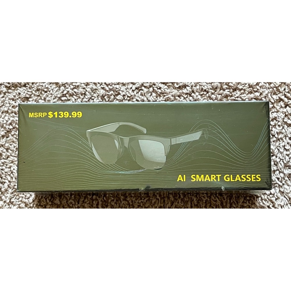 AI Smart Glasses L&F Group USA Bluetooth Open Ear Audio Sunglasses Black Sealed